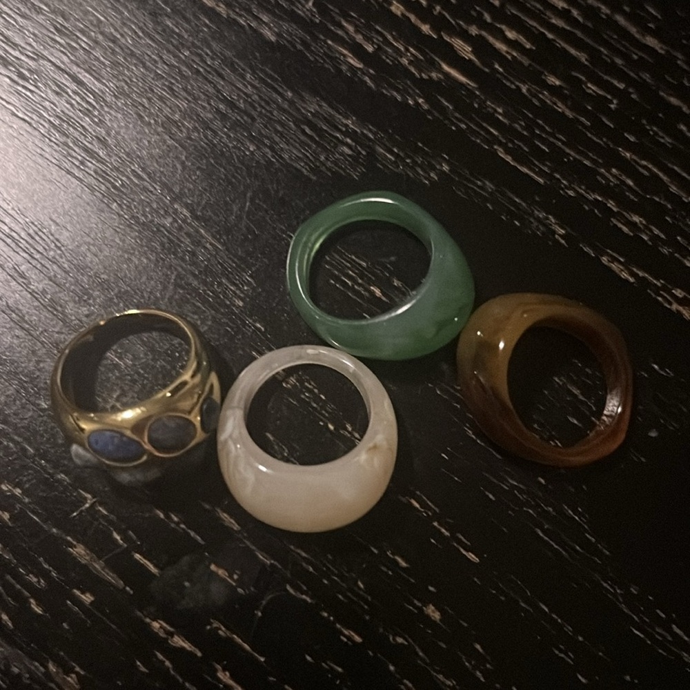 Elegant Multi-Color Ring Set Bundle
